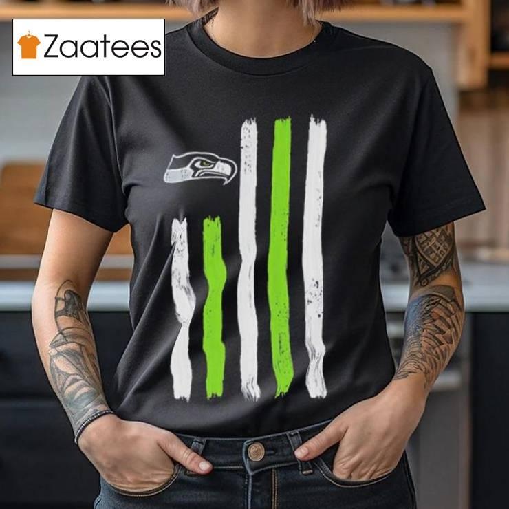 Seattle Seahawks Brushstroke Flag 4th Of July 2024 Shirt