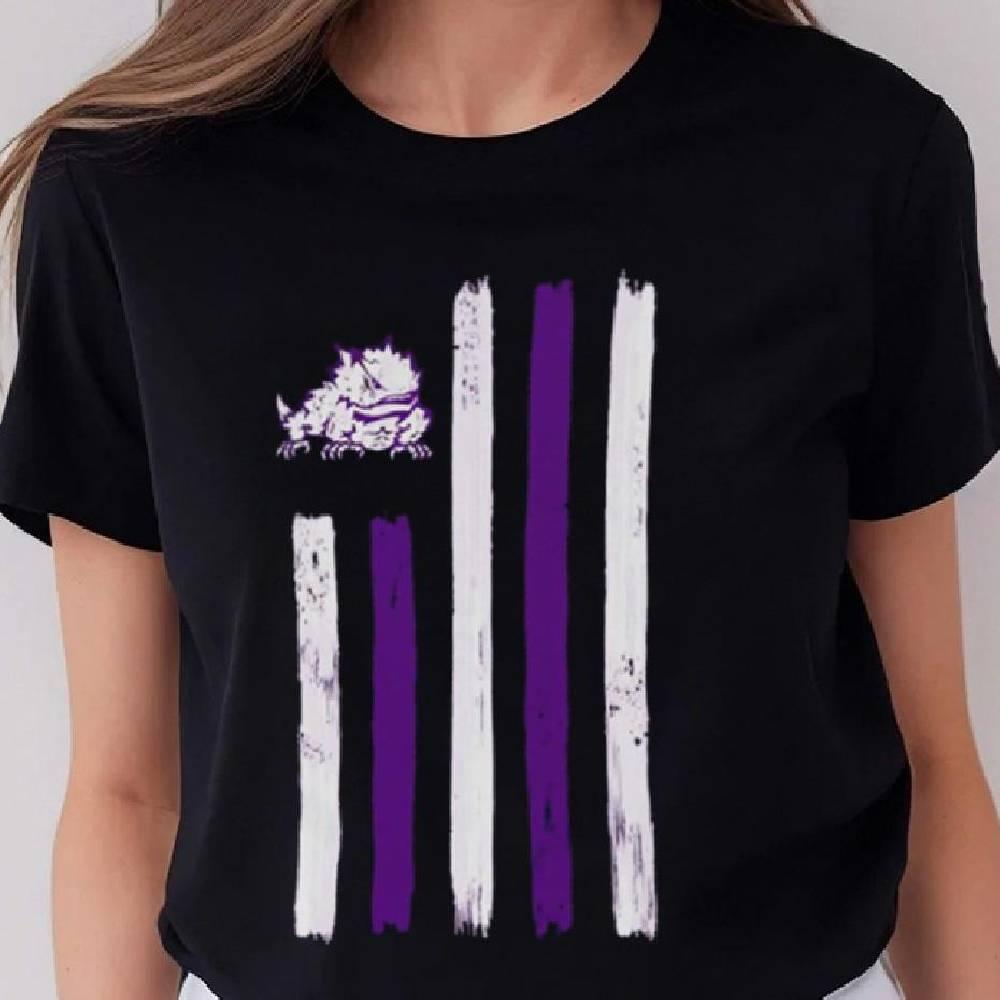 Tcu Horned Frogs Brushstroke Flag 4th Of July 2024 Shirt