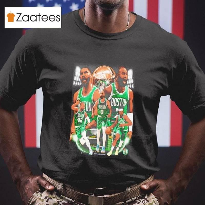 Boston Celtics 2023-2024 Nba Finals Champions Trophy And Ring Shirt