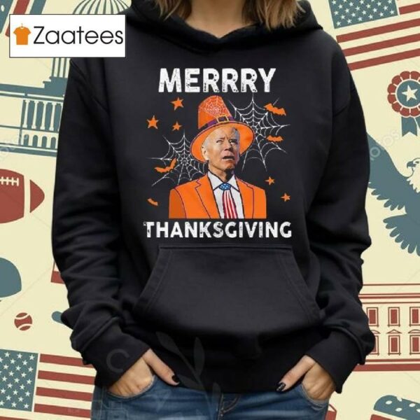 Funny Joe Biden Confused Merry Thanksgiving For Halloween Long Sleeve Shirt