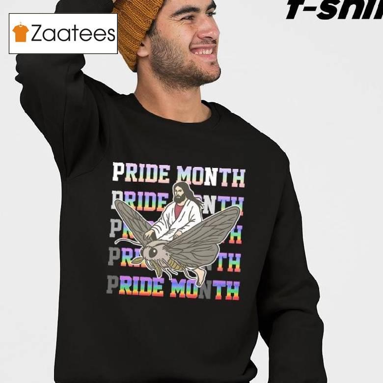 Jesus Pride Month Ride Moth Lgbt Shirt