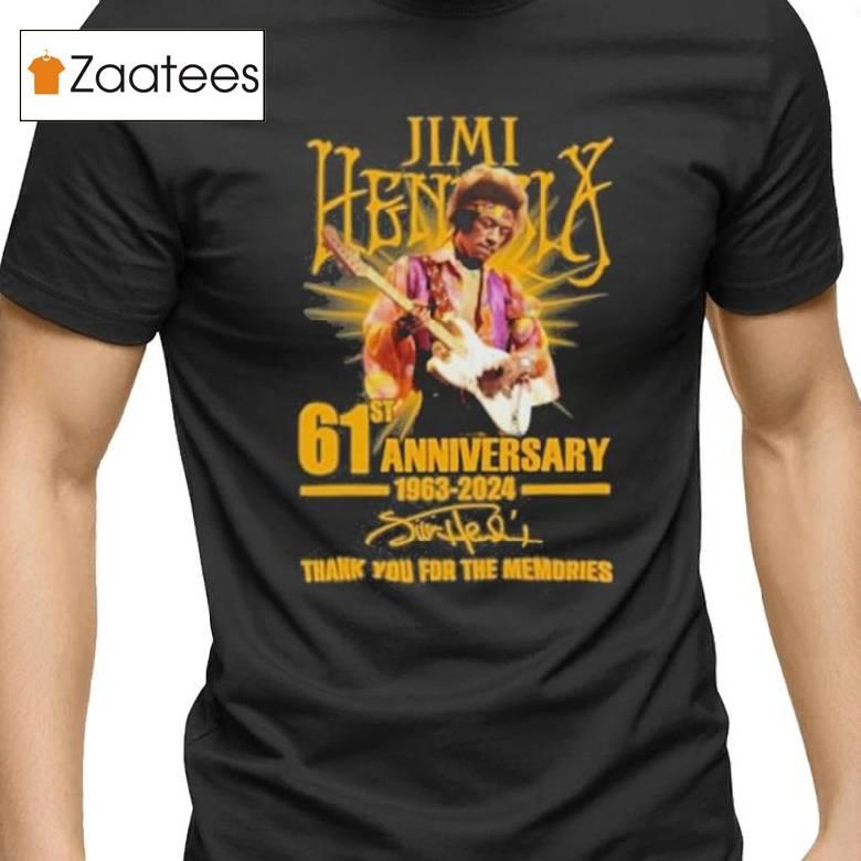 Jimi Hendrix 61st Anniversary 1963 2024 Thank You For The Memories T Shirt