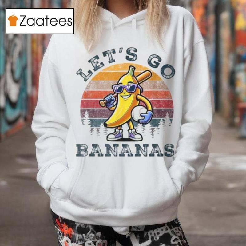 Lets Go Bananas Banana Playing Baseball Baseball Player T Shirt