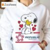 Snoopy And Woodstock Loves Republic Services Logo Shirt