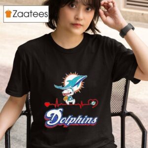 Snoopy Miami Dolphins Heartbea Tshirt